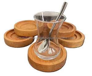100% meilleure qualité sous-verre en bois blanc rond en bois de hêtre Table basse Table à manger bureau tasse sous-verres sous-verre en bois à bas prix - Product Image 4