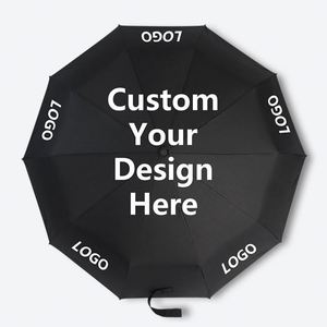 Fully Automatic Three-Folding Modern Travel <b>Iron</b> Tube Advertising Umbrella Sun Rain Protection <b>8</b> Ribs Custom Logo Printing - Product Image 4