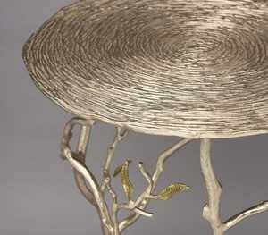 Rustic Metal Side <b>Table</b> Round Branch Design Antique Finish Living Room Furniture Durable Home Decor - Product Image 4