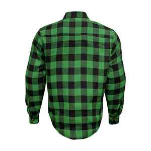 Camisa de Franela con Bolsillo de Parche y Dobladillo Curvo con Logotipo Personalizado, Camisas Casuales con Estampado a Cuadros para Hombre, 100% Algodón, Manga Larga, Transpirable - Product Image 2