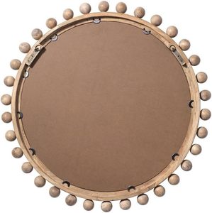 Round Wooden Beaded Wall <b>Mirror</b> Rustic Decorative <b>Hanging</b> <b>Mirror</b> Home Decor Handcrafted for Living Room Bedroom Entryway - Product Image 1