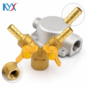 Robinet à bille en laiton à <span class=keywords><strong>double</strong></span> <span class=keywords><strong>sortie</strong></span> filetage mâle + Kit de filtre à <span class=keywords><strong>gaz</strong></span> en aluminium pour chaudière murale, matériel de conduite de <span class=keywords><strong>gaz</strong></span> naturel - Product Image 2