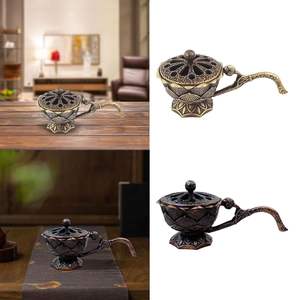 Porte-encens ajouré en bronze pour cônes et spirales d'encens Dhoop, accessoire de décoration et d'ambiance pour la maison et le bureau - Product Image 5