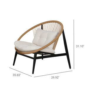 Ensemble de 2 chaises de jardin de patio avec coussins - Product Image 6