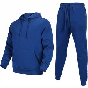 Unisex <b>Purple</b> Hooded Tracksuit Set Full Sleeve Solid Color Casual Joggers With Drawstring Pockets Regular Fit Autumn Wear - Product Image 4