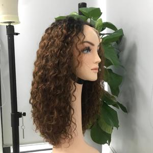 Perruque birmane bouclée avant en dentelle avec pour Ombre café 100% cuticule alignée Remy vierge Extensions de cheveux vietnamiens expédition rapide - Product Image 1