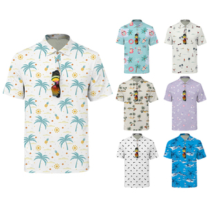 Fabricants de vêtements de golf OEM ODM, polos de golf personnalisés de qualité supérieure, séchage rapide, respectueux de l'environnement, imprimés en bambou, style hawaïen, sublimation - Product Image 5