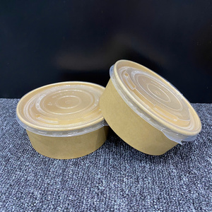 Bol de service jetable en papier kraft avec couvercle, sans BPA, écologique, pour nouilles, soupes et salades, 750 ml et 1000 ml, vente en gros, personnalisable, directement de l'usine - Product Image 3