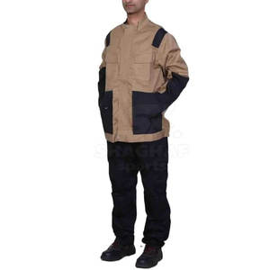 Chaqueta de Trabajo de Alta Visibilidad para Hombre, Antiarrugas, Color Bronceado y Negro, Manga Larga con Bolsillos, Color Personalizado, Uniforme Industrial - Product Image 2
