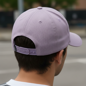 Sporty Wholesale Custom Made Unisex Lavender 6-Panel Baseball Cap Solid Color Twill Adjustable Fit Casual Style Adult Hat - Product Image 5