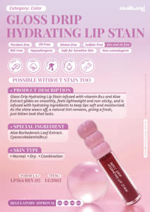 Hydro-Lustre Water Tint Liquid Lip Stain-Vegan & Hypoallergenic B12 Infused - Product Image 3