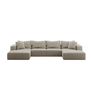 Divano Componibile Moderno a Forma di L da 162 Pollici, Set di Divani Oversize in Spugna Effetto Nuvola per Soggiorno, Divano Sezionale Imbottito - Product Image 5