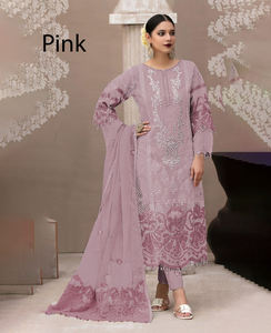 Most Selling Organza Salwar Kameez <b>Suit</b> with Traditional Embroidery & Moti Work Women's Party Wear <b>Fancy</b> Fully Stitched - Product Image 2