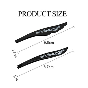 KAAMIR INSTRUMENTS KI-ET-418 High Precision Laser <b>Etched</b> Pointed Black Eyebrow Tweezers Wing Body Stainless Steel Eco-Friendly - Product Image 4