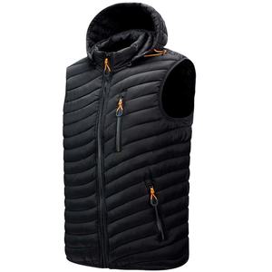 Chaleco de Invierno con Capucha para Hombre Vithas Industry, Ligero, de Poliéster, Cortavientos, Informal, con Cierre de Cremallera, Color Sólido - Product Image 2