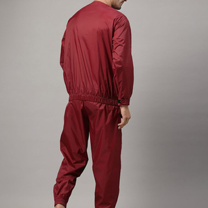 Combinaison de sauna rouge en polyester pour homme, manches longues, col rond, taille élastique, ensemble complet pour usage domestique toutes saisons - Product Image 3