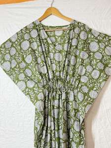 Kaftan fait main, kaftan en coton, grandes tailles, tailles régulières, caftan, vêtements de plage, vêtements de détente, vêtements de nuit en coton, chemise de nuit, cadeau pour la fête des mères - Product Image 5