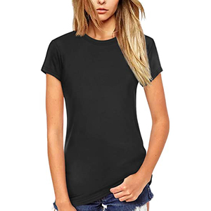 Camiseta de algodón pesado de manga corta con cuello redondo y hombros caídos para mujer, nueva moda al por mayor - Product Image 1