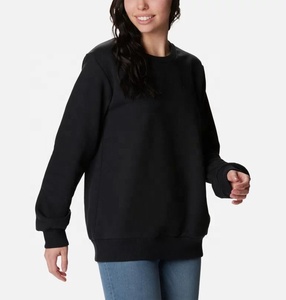 La mejor sudadera para mujer, nueva sudadera teñida lisa de gran tamaño para mujer, sudadera de algodón con cuello redondo personalizada de alta calidad para hombre y mujer - Product Image 5