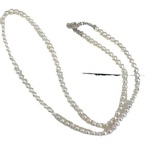 Natural 4.5-5MM Freshwater <b>Pearl</b> <b>Necklace</b> with S925 Sterling <b>Silver</b> Accessory 56cm Length Nearly Round and Almost Flawless - Product Image 5