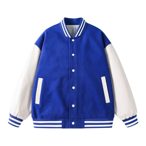 Men's Luxury Baseball <b>Jacket</b> Plain Blank Letterman Varsity Style <b>Leather</b> Polyester Knitted <b>Winter</b> <b>Jacket</b> Fur Button Pocket - Product Image 6