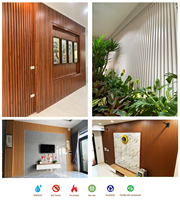 Paneles de Revestimiento de Pared WPC 3D Modernos, Ecológicos, Reciclables, No Tóxicos, Impermeables, Insonorizantes, Ignífugos, Comerciales