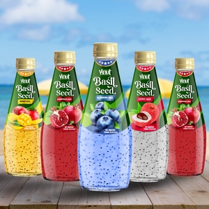 เครื่องดื่มเมล็ดโหระพา vinut 290มล. พร้อมน้ำผลไม้บลูเบอร์รี่ฟรีผู้ผลิต OEM ODM ฉลากส่วนตัวขายส่ง ISO - Product Image 5