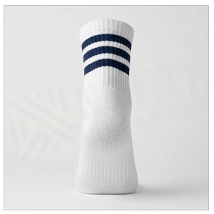 Chaussettes basses blanches North Approach à revers rayé, en coton respirant, pour adultes, décontractées, été - Product Image 2