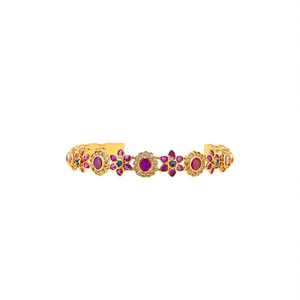 Kemp Kada <b>Copper</b> and Brass Cuff <b>Bangles</b> with Pearl for Engagement - Product Image 2