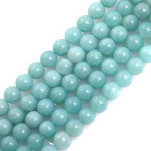 Cuentas de piedra amazonita verde natural, cuentas redondas de piedras preciosas en hebra para la fabricación de joyas y manualidades DIY - Product Image 4