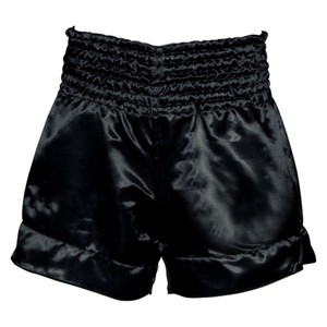 Pantalones Cortos de Boxeo de Seda Negros para Mujer, Corte Holgado, Elásticos, Ropa de Artes Marciales, Talla Adulto - Product Image 1