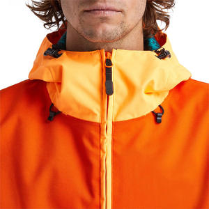 Veste de ski pour homme à blocs de couleur orange menthe, imperméable, à capuche, fermeture éclair, isolation synthétique, technologie Gore-Tex - Product Image 3
