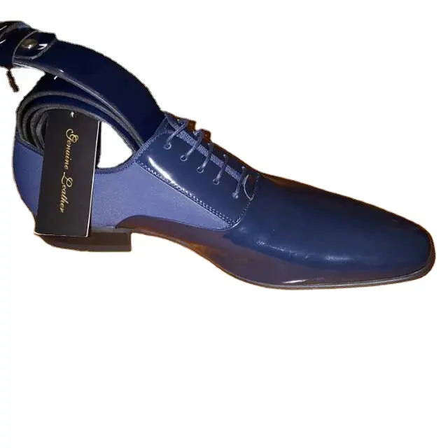 Men's Shoe Turkey Double Colour Navy Blue Tones Handmade Shoeswith Belt Light Blue Formal Business