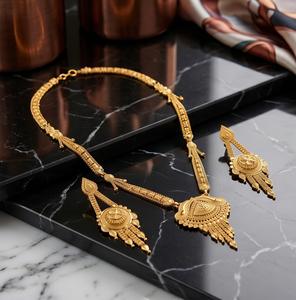 Divyoro Ornate Gold Plated Mangalsutra <b>Statement</b> <b>Necklace</b> with Tassel Pendant Ethnic Wedding Jewelry for Women Hinduism - Product Image 4