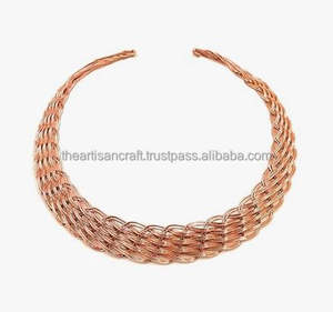 Pure <b>Copper</b> Hasli Necklace Choker Unisex Classic Religious Style Crown Pattern <b>Jewellery</b> for Wedding Party Gifts - Product Image 2