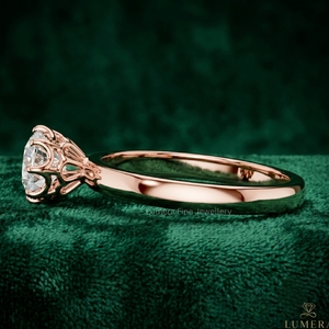 Elegante Anillo Solitario de Oro Rosa de 9KT con Diamante de Corte Redondo Certificado por IGI para Mujer, Joyería Fina - Product Image 2