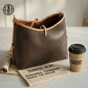 Stylish Lightweight Women's Tote Messenger Shoulder <b>Bag</b> <b>Soft</b> PU <b>Leather</b> Handbag Secure Zipper Solid Color for Everyday Carry - Product Image 1