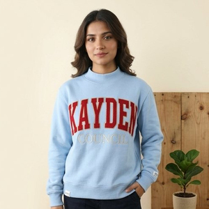 เสื้อสเวตเชิ้ตคอกลมแขนยาวผ้าฝ้ายถักพิมพ์ลายตัวอักษรสำหรับผู้หญิง Kayden Council รุ่นครีม เหมาะสำหรับใส่ในฤดูใบไม้ร่วง - Product Image 4