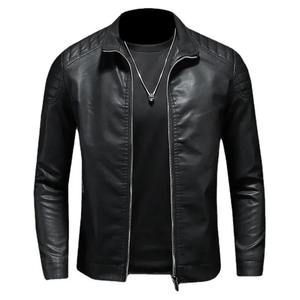 Latest Design <b>Mens</b> Genuine Leather Jacket Fashionable PU Leather <b>Coat</b> High Quality <b>Long</b> Sleeve Casual Fall Winter Outerwear - Product Image 1