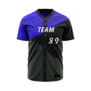 Maillots de baseball, uniformes de softball, tissu en maille respirant 100% polyester, imprimé par transfert thermique, haute qualité - Product Image 1