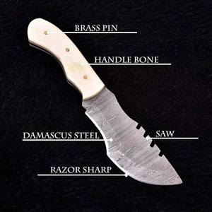 Couteau de camping extérieur 13 pouces à succès avec boussole, étui en cuir, lame dentelée, manche métallique, personnalisable OEM - Product Image 4