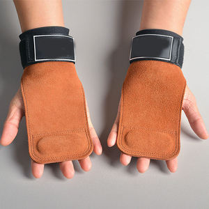 Sangles de musculation en cuir avec logo personnalisé pour tractions et levée de poids, avec coussinet de soutien du poignet et poignées de maintien - Product Image 3