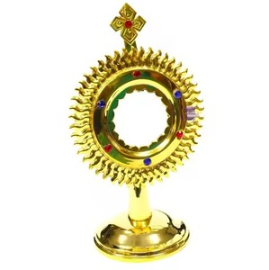 Espejo monstrario de latón duradero con detalles, decorativo para mesa, para uso en bodas y iglesias católicas - Product Image 4