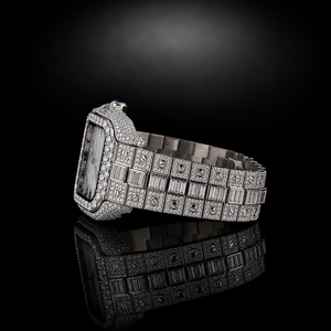 Reloj Mecánico de Movimiento Automático Cuadrado con Esfera Romana de Alta Calidad Estilo Hip Hop, Completamente Adornado con Diamantes VVS Moissanite - Product Image 3