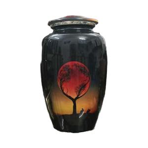 Urnas de Cremación Art Deco de Aluminio para Cenizas Humanas - Suministros Funerarios Portátiles, Ecológicos y Hechos a Mano - Product Image 1