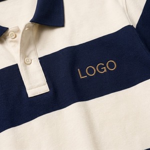 Camisetas Polo a Rayas Personalizadas para Hombre al por Mayor, Camisetas Casuales de Manga Corta, Camisetas Polo a Rayas de Algodón, Camisetas Polo de Golf Azul Marino para Hombre - Product Image 3