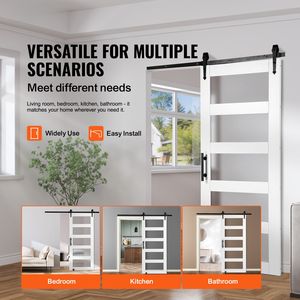 Kit Ferramenta per Porta Scorrevole in Legno e Vetro 8 in 1, 91x213 cm, Silenzioso e Scorrevole, per Soggiorno - Product Image 2