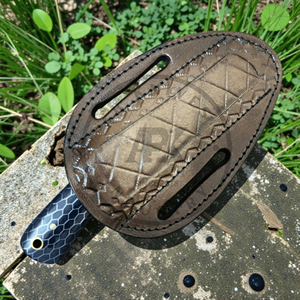 Cuchillo de caza Cowboy Bull Cutter de hoja fija para supervivencia al aire libre, acero raspado de grado industrial, 3 años de garantía, empuñaduras de resina acrílica - Product Image 6