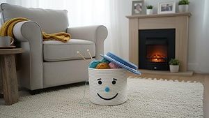 Customised Handwoven Factory Wholesale Cotton Rope Storage Baskets Cute Baby Smile Face With Cover Candy Baskets - Product Image 2