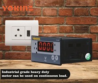 Voltmètre numérique AC Yokins Y4-AV1 True RMS 15-600V avec affichage de la fréquence, sélection de la tension PT, compteur de panneau 96x48mm, classe de précision 1.0, haute performance
